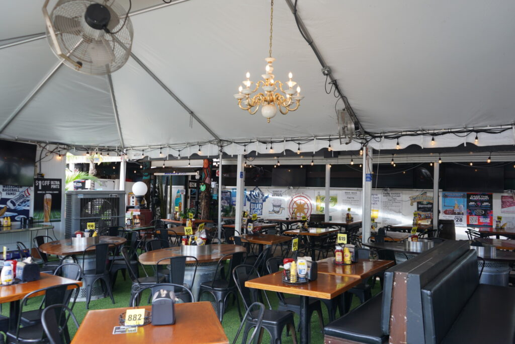 Ferg’s Sports Bar in St. Pete FL with bar seating and multiple TVs